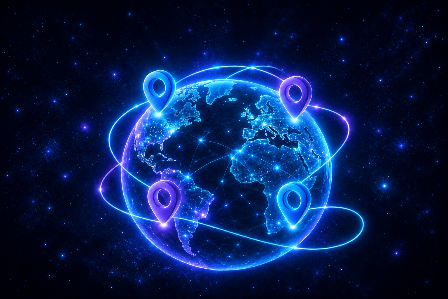 Server locations map